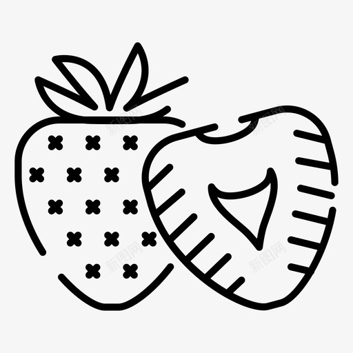 草莓面包食物图标svg_新图网 https://ixintu.com 图标 果汁 水果 草莓 面包 食物