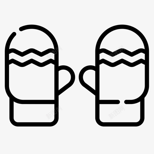 连指手套冬衣和配件7直形图标svg_新图网 https://ixintu.com 冬衣 手套 直形 连指 配件