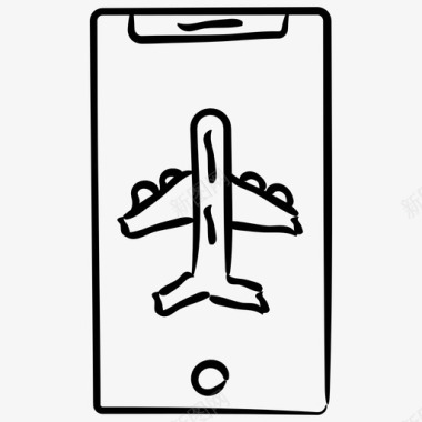 飞行模式机场手绘图标图标