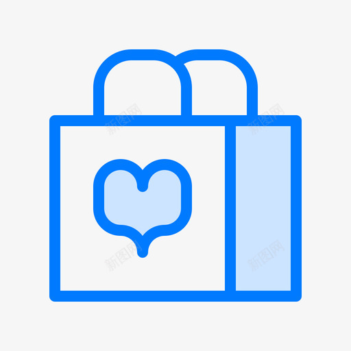 购物袋情人节10蓝色图标svg_新图网 https://ixintu.com 情人节10 蓝色 购物袋