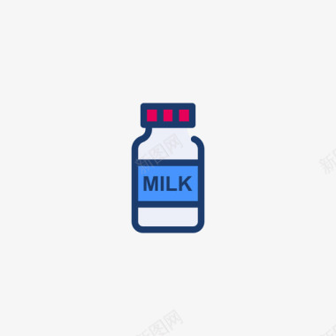 牛奶荷兰21线性颜色图标图标