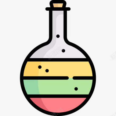 68型线性颜色烧瓶图标图标