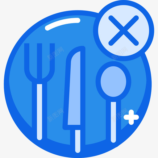餐具61号餐厅蓝色图标svg_新图网 https://ixintu.com 61号餐厅 蓝色 餐具