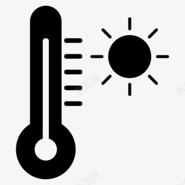 温度高温阳光图标图标