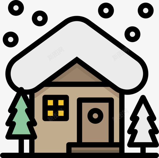 房子圣诞195线性颜色图标svg_新图网 https://ixintu.com 圣诞 房子 线性 颜色