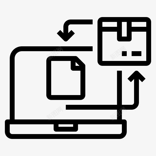 笔记本电脑交付73线性图标svg_新图网 https://ixintu.com 交付 电脑 笔记本 线性