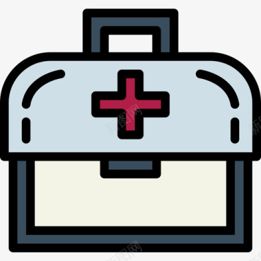 急救箱背包客3线性颜色图标图标