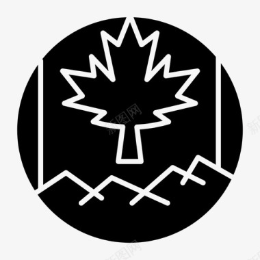 加拿大国旗树叶图标图标