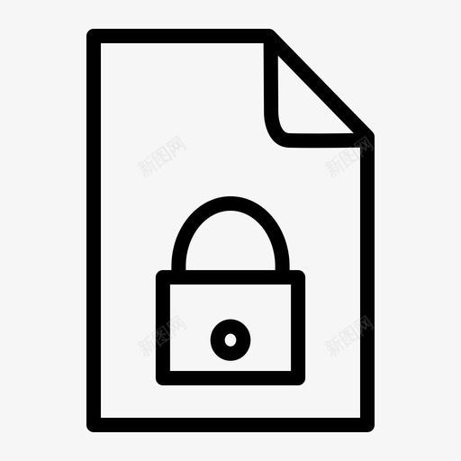 文件锁定文档文件图标svg_新图网 https://ixintu.com 安全性 文件 文件夹 文档 锁定