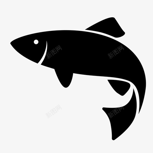 鱼动物钓鱼图标svg_新图网 https://ixintu.com 动物 跳跃 钓鱼 鳟鱼