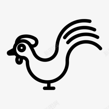 公鸡鸡肉烹饪图标图标