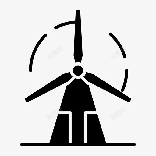 清洁能源绿色图标svg_新图网 https://ixintu.com 世界 固体 拯救 清洁 电力 绿色 能源 雕文 风车