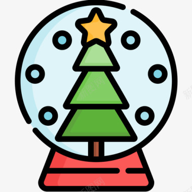雪球圣诞169线性颜色图标图标