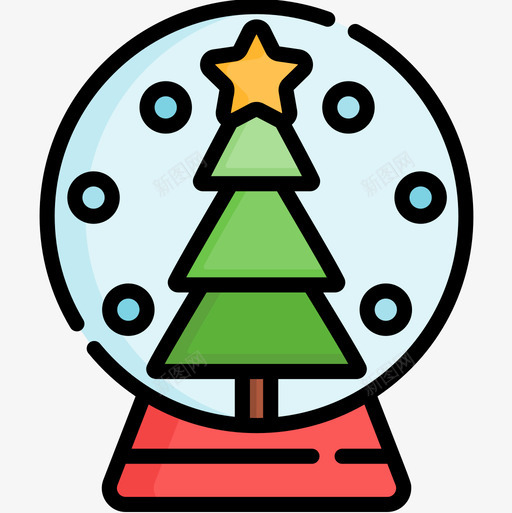 雪球圣诞169线性颜色图标svg_新图网 https://ixintu.com 圣诞 线性 雪球 颜色
