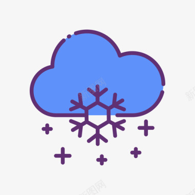 雪冬天79线性颜色图标图标