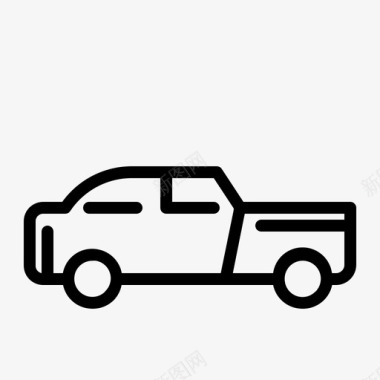 现代皮卡车交通工具车辆和运输概述图标图标