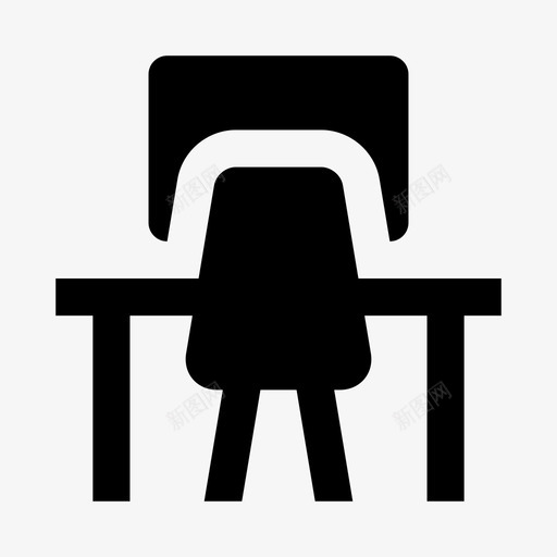 工作场所扶手椅电脑桌图标svg_新图网 https://ixintu.com 实心 家具 家具3 工作场所 扶手椅 显示器 桌子 电脑桌