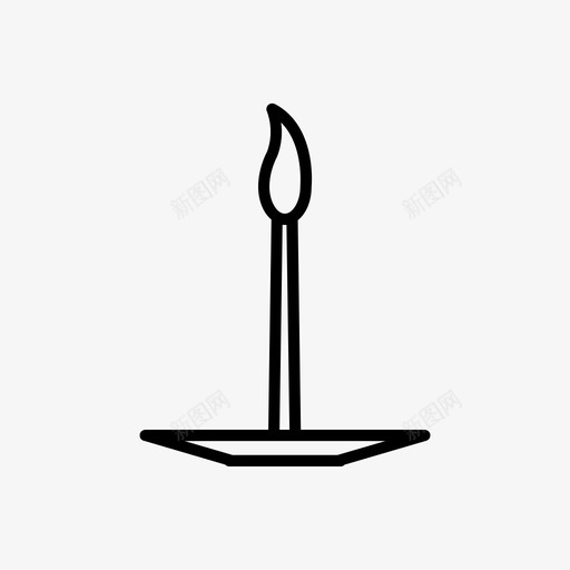 盘子上的蜡烛烛光火图标svg_新图网 https://ixintu.com 烛光 照明 盘子 蜡烛