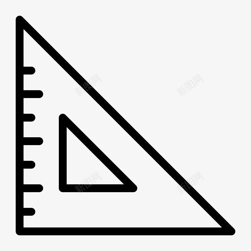 三角尺几何测量图标svg_新图网 https://ixintu.com 三角尺 几何 定尺 测量 轮廓