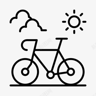 骑自行车公园娱乐图标图标