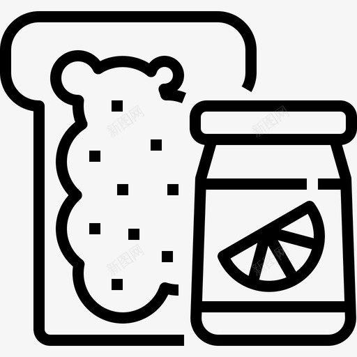 果酱面包店面包图标svg_新图网 https://ixintu.com 吐司 咖啡厅 果酱 水果 罐子 面包 面包店