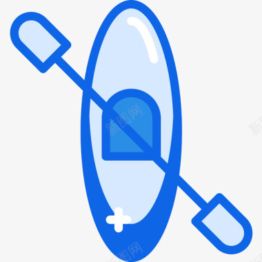 皮划艇户外活动27蓝色图标图标