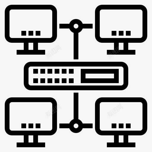 网络计算机和网络6线性图标svg_新图网 https://ixintu.com 线性 网络 计算机