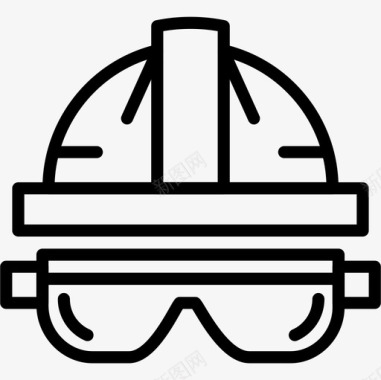 头盔96结构线形图标图标