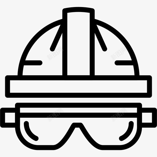 头盔96结构线形图标svg_新图网 https://ixintu.com 96结构 头盔 线形