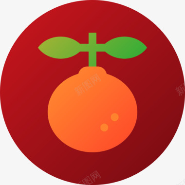 橙色中国24渐变色图标图标