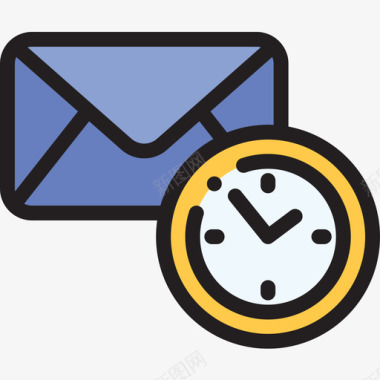 时间电子邮件40线性颜色图标图标