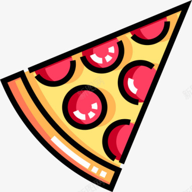 披萨新年17原色图标图标