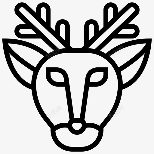 鹿头装饰复古图标svg_新图网 https://ixintu.com 复古 葡萄酒装饰线 装饰 鹿头