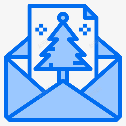 圣诞卡礼物27蓝色图标svg_新图网 https://ixintu.com 圣诞卡 礼物 蓝色