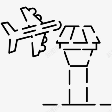 机场飞机控制塔图标图标