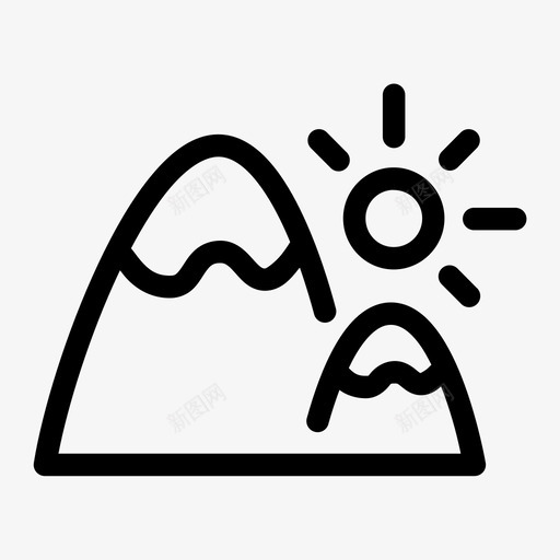 山自然风景图标svg_新图网 https://ixintu.com 办公室 山 自然 野外 阳光 风景