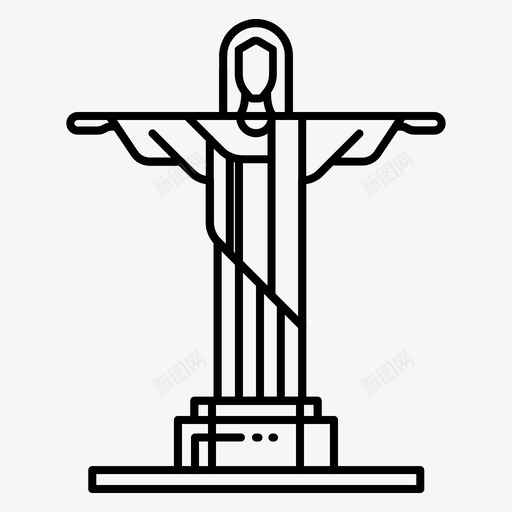 里约热内卢巴西雕像图标svg_新图网 https://ixintu.com 城市 巴西 热内 目的地 纪念碑 里约 雕像