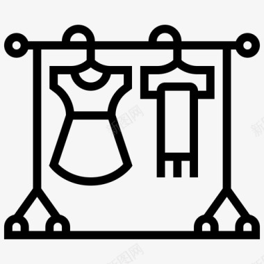 服装时装衣架图标图标