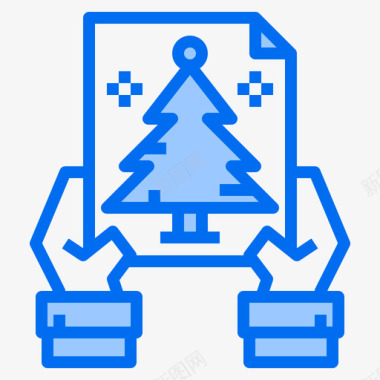 圣诞卡礼物27蓝色图标图标