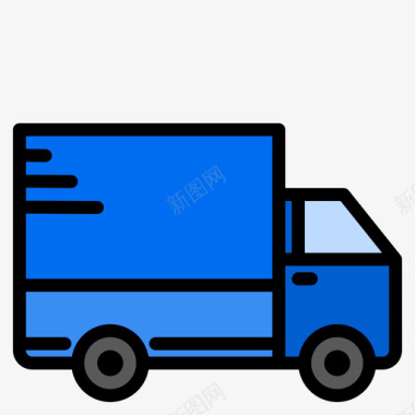 送货卡车交货65线性颜色图标图标