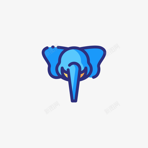 大象动物头7线形颜色图标svg_新图网 https://ixintu.com 动物 大象 线形 颜色
