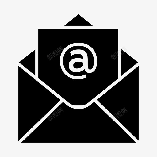 电子邮件打开电子邮件实心字形图标svg_新图网 https://ixintu.com 字形 实心 打开 电子邮件
