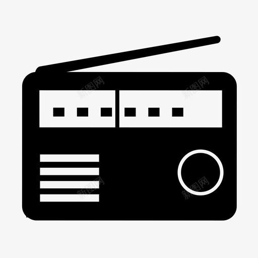 收音机调频收音机乐器图标svg_新图网 https://ixintu.com 乐器 录音机 收音机 电子电器 调频 音乐