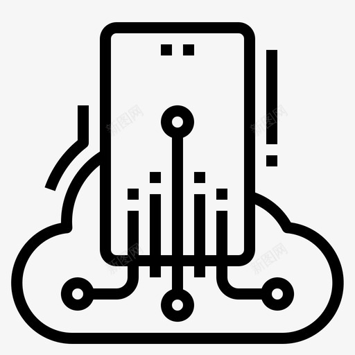 移动备份云图标svg_新图网 https://ixintu.com 云 备份 存储 电话 移动 移动技术