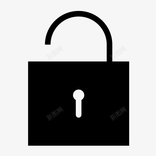 开锁保护图标svg_新图网 https://ixintu.com 保护 开锁