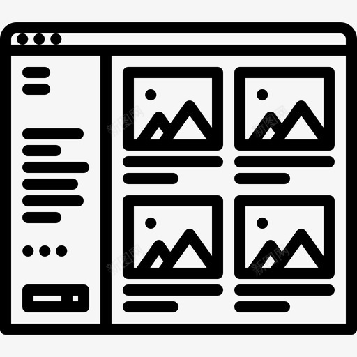 侧边栏内容页面图标svg_新图网 https://ixintu.com 侧边 内容 用户界面 网站 页面