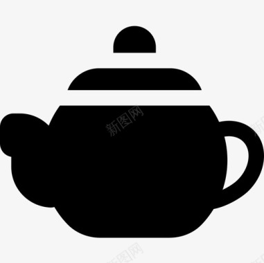 茶壶圣诞食品饮料4装满图标图标