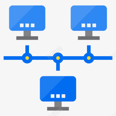 网络计算机和网络平面图标图标