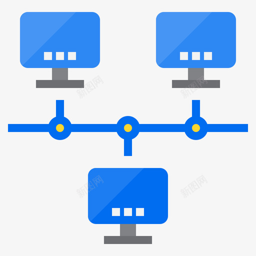 网络计算机和网络平面图标svg_新图网 https://ixintu.com 平面 网络 计算机和网络