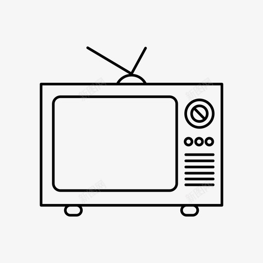 电视天线电子图标svg_新图网 https://ixintu.com 天线 屏幕 技术 旧的 电子 电视